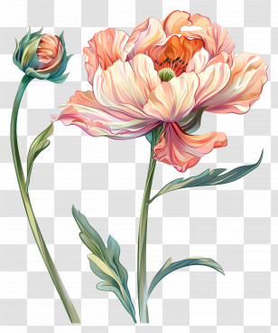 Pastel Flowers - Pink And White Blooming Flowers Transparent PNG