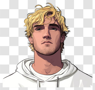Logan Paul - Blonde Man Portrait Illustration Transparent PNG