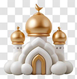 Eid Al Adha Design - Golden Mosque For Eid Celebration Transparent PNG