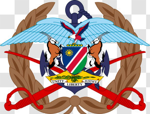 Namibian Defence Force - Coat Of Arms With Swords And Shield Transparent PNG