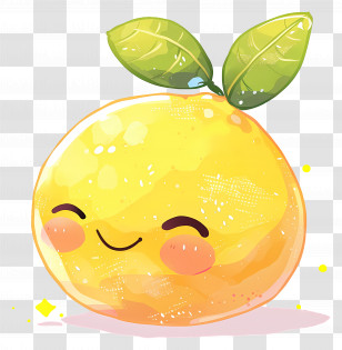 Cartoon Lemon - Cute Smiling Orange Transparent PNG