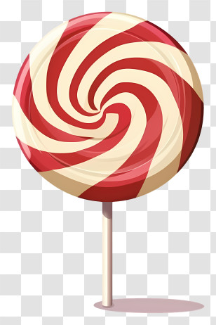 Lollipop - Red And White Swirl Lollipop Transparent PNG