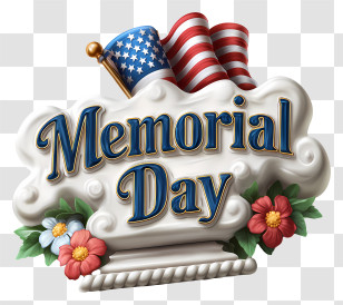 Memorial Day Word - Memorial Day Flag Illustration Transparent PNG