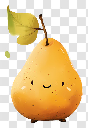 Cartoon Pear - Cute Smiling Pear Illustration Transparent PNG