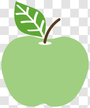 Green Apple - Green Apple Illustration In Flat Style Transparent PNG
