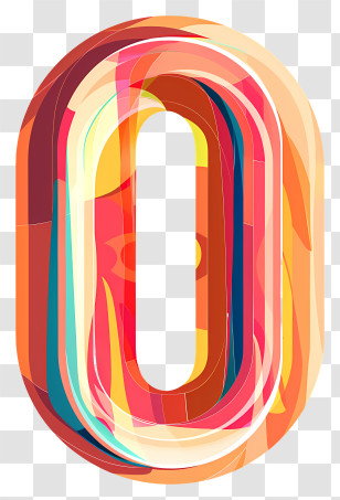 Number 0 - Colorful Number 0 Design Transparent PNG