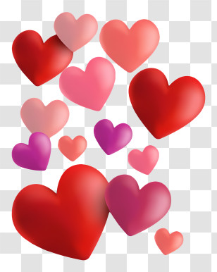 Hearts - Red And Pink Heart Illustration Transparent PNG