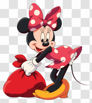 Minnie Mouse - Mouse Character Holding A Red Bag Transparent PNG