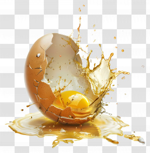 Broken Egg - Broken Egg With Splash Of Yolk Transparent PNG