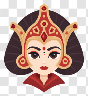 Queen Amidala - Regal Queen Head Illustration Transparent PNG