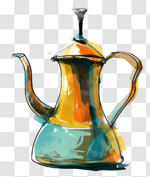 Coffee Pot - Colorful Teapot Illustration Transparent PNG