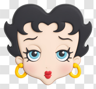 Betty Boop Face - Betty Boop Cartoon Face Transparent PNG