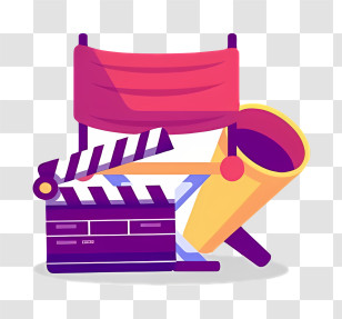 Movie Logo - Film Production Equipment With Clapperboard And Chair Transparent PNG