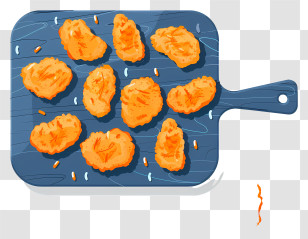 Chicken Nuggets - Crispy Fried Nuggets On A Wooden Platter Transparent PNG