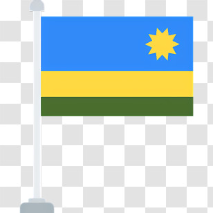 Rwanda Flag - Blue And Yellow Flag With Sun Transparent PNG