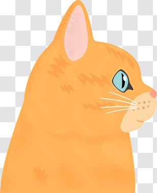 Orange Cat - Orange Cat Side Profile Illustration Transparent PNG