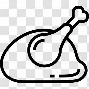 Turkey Food - Simple Chicken Leg Illustration Transparent PNG