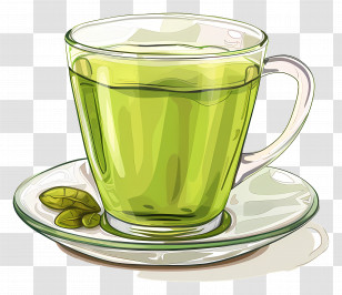 Green Tea - Green Tea In A Glass Cup Illustration Transparent PNG