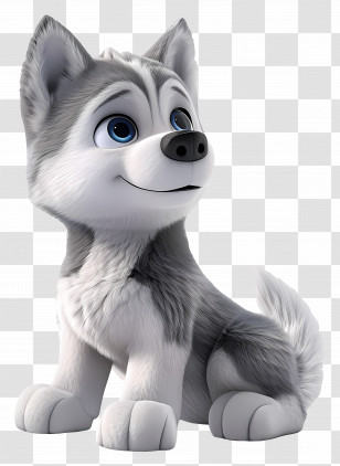Husky Puppies - Cute Husky Cartoon Illustration Transparent PNG