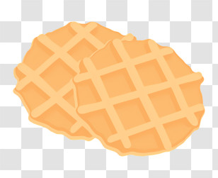 Food - Cartoon Golden Waffles For Breakfast Transparent PNG