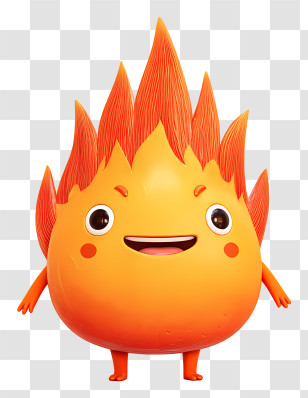 Ghibli Calcifer - Happy Fireball Cartoon Character Transparent PNG