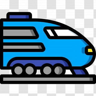 Bullet Train - Cartoon Train In Blue Color Transparent PNG