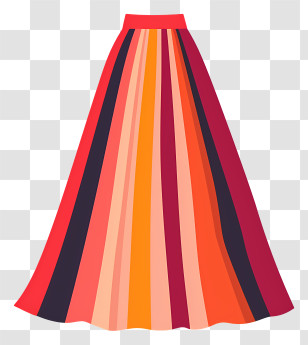 Skirt - Colorful Striped Fashion Skirt Transparent PNG