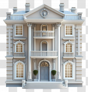 Georgian House - Elegant Mansion Architecture Transparent PNG