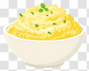 Mashed Potato - Bowl Of Mashed Potatoes With Fresh Herbs Transparent PNG