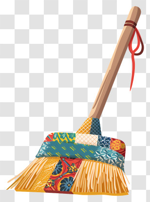 Cleaning Broom - Colorful Decorative Broom Transparent PNG