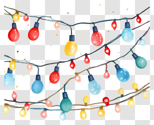Christmas Lights - Christmas String Lights With Bright Bulbs Transparent PNG