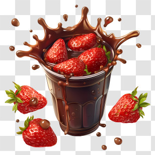 Chocolate Milk - Strawberries In Chocolate Splash Transparent PNG