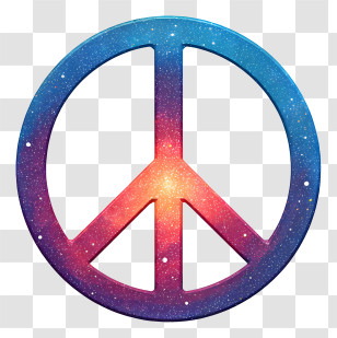 Galaxy Peace Symbol - Colorful Peace Symbol Illustration Transparent PNG