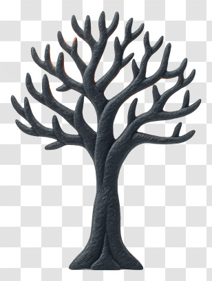 Spooky Tree - Black Tree Silhouette Transparent PNG