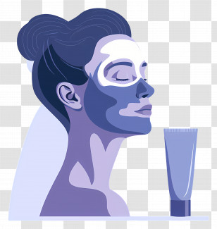 Spa Face Mask - Woman Applying A Facial Mask For Skincare Transparent PNG