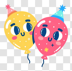 Birthday - Cartoon Party Balloons For Birthday Celebration Transparent PNG