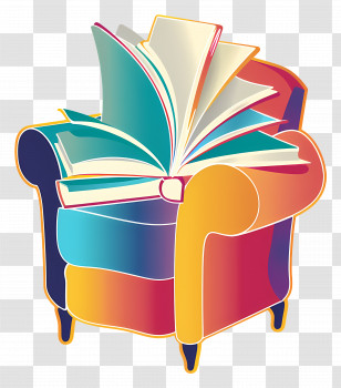 Book Logo - Colorful Book Chair Illustration Transparent PNG