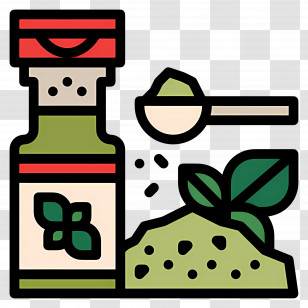 Spices - Herb And Spice Bottle With Spoon Transparent PNG