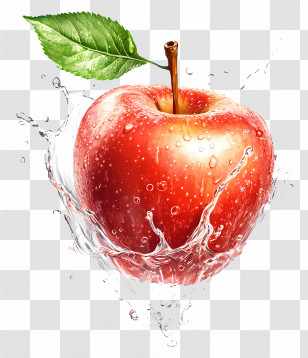 Splash Apple - Fresh Red Apple With Water Splash Transparent PNG