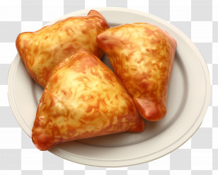 Bread Pakora - Plate Of Samosas Illustration Transparent PNG