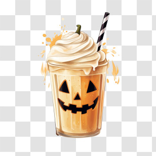 Halloween Milkshake - Halloween Pumpkin Milkshake Illustration Transparent PNG