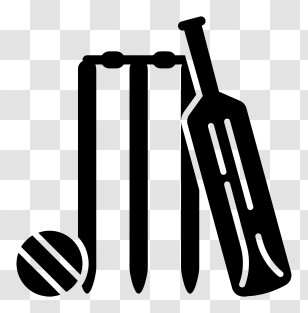 Cricket Icon - Cricket Bat, Ball, And Stumps Icon Transparent PNG