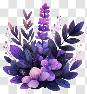 Lavender Art - Purple Floral Design Transparent PNG
