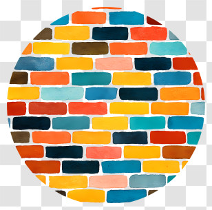 Brick Wall - Colorful Brick Wall Pattern Transparent PNG