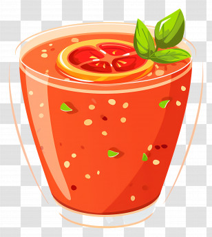 Gazpacho - Refreshing Tomato Juice With Basil Transparent PNG