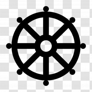 Dharmachakra Religion Symbol - Monochrome Photography - Dharma Wheel Transparent PNG
