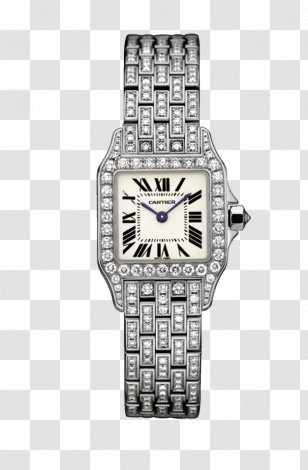 Cartier Tank Watch Jewellery Santos - Colored Gold - Silver Diamond Watches Mechanical Female Form Transparent PNG