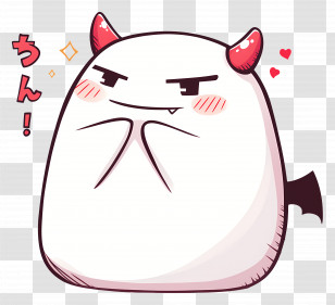 Flork Demon - Angry Cartoon Devil Character With Red Horns Transparent PNG