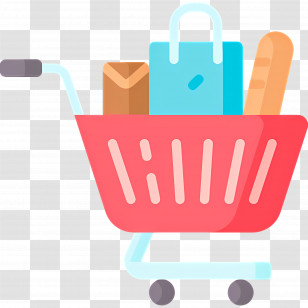 Shopping Cart - Shopping Cart With Groceries Transparent PNG