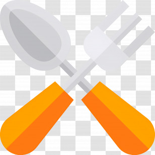 Fork Spoon - Spoon And Fork With Orange Handles Transparent PNG